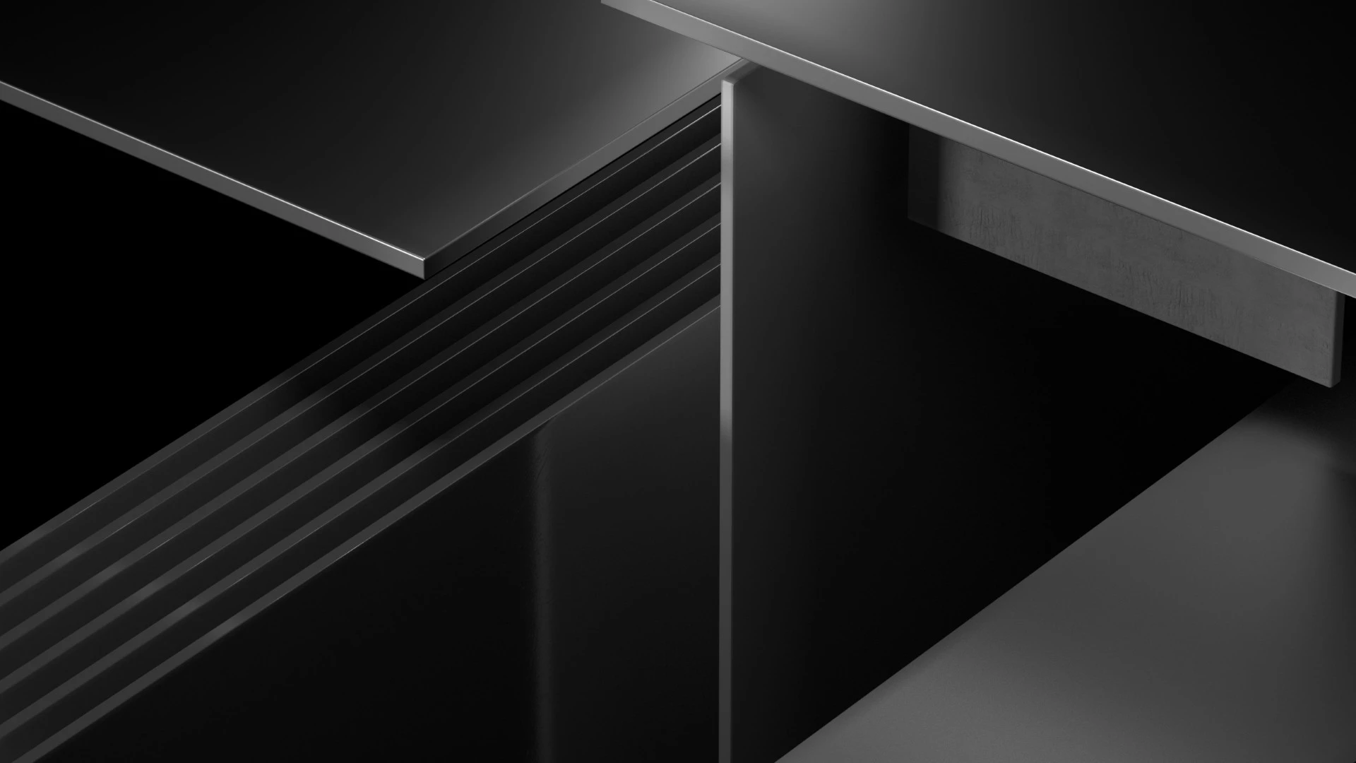 Dark 3d rendered cubes